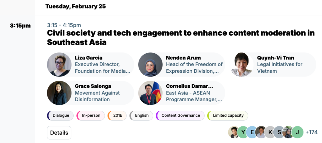 [Rightscon 2025 Taipei] SEACPN on Content Moderation